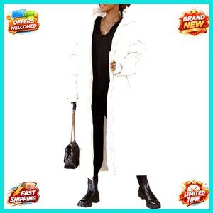 Long Quilted Puffer Jacket Hooded Maxi Coat Winter Outerwear Chic Classic